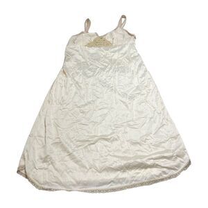 Women's Slip Dress Ivory Sleeveless Spaghetti Strap Feminine Lace Trim Pullover